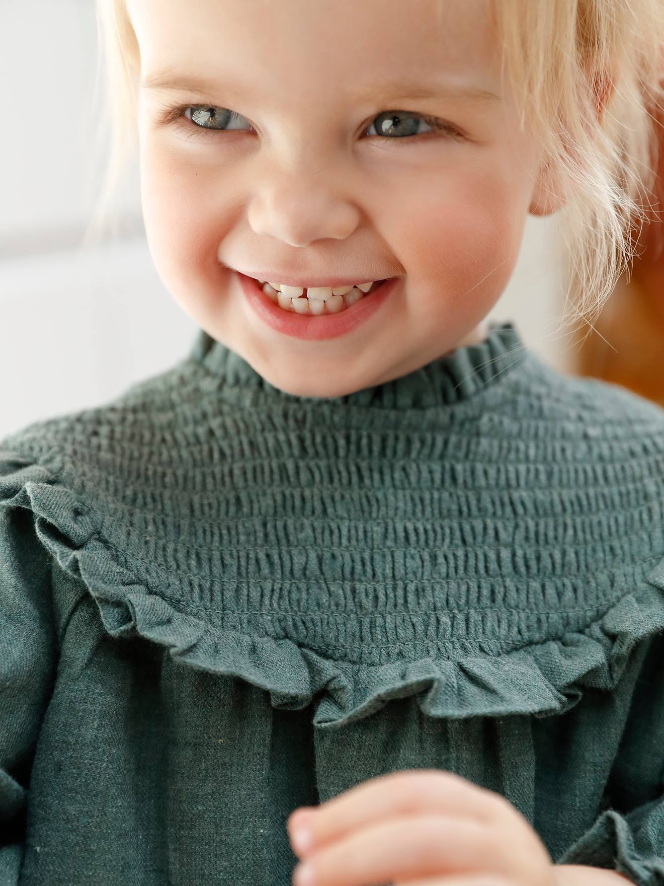 Blouse à smocks bébé et son bandeau assorti lilas