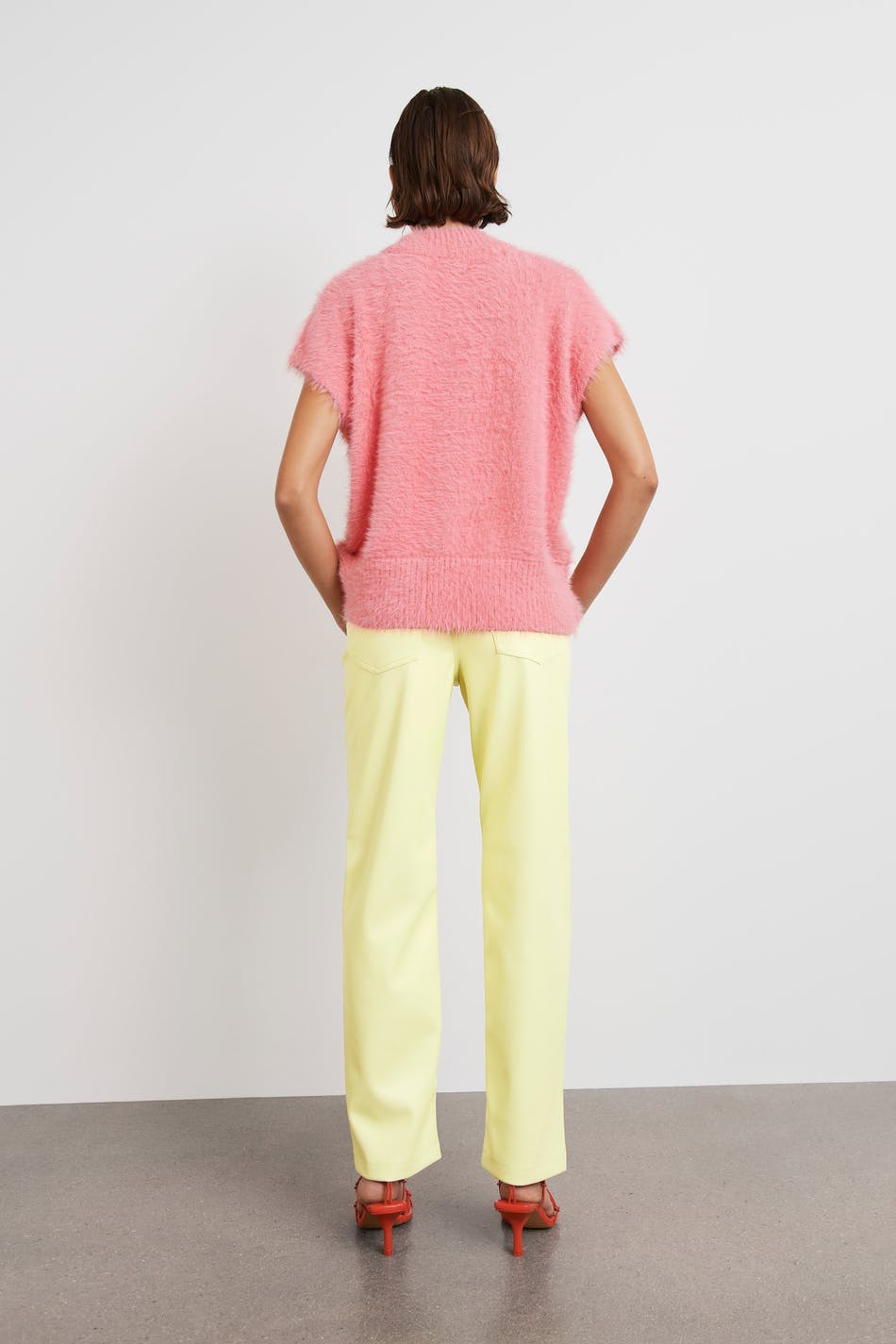 Straight pu trousers