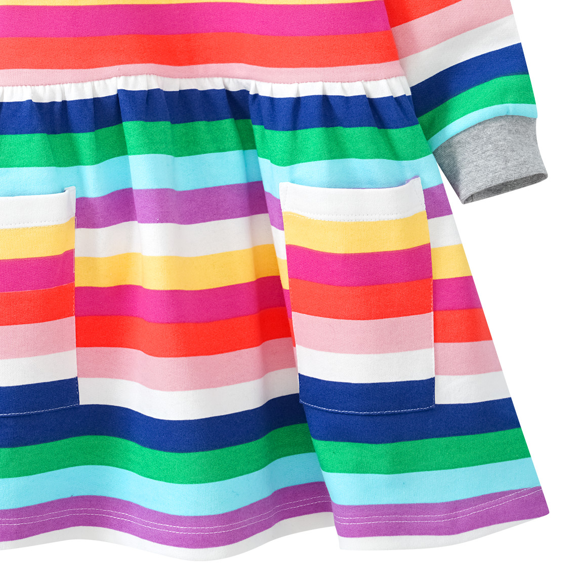 Mädchen Sweatkleid in bunten Regenbogenfarben