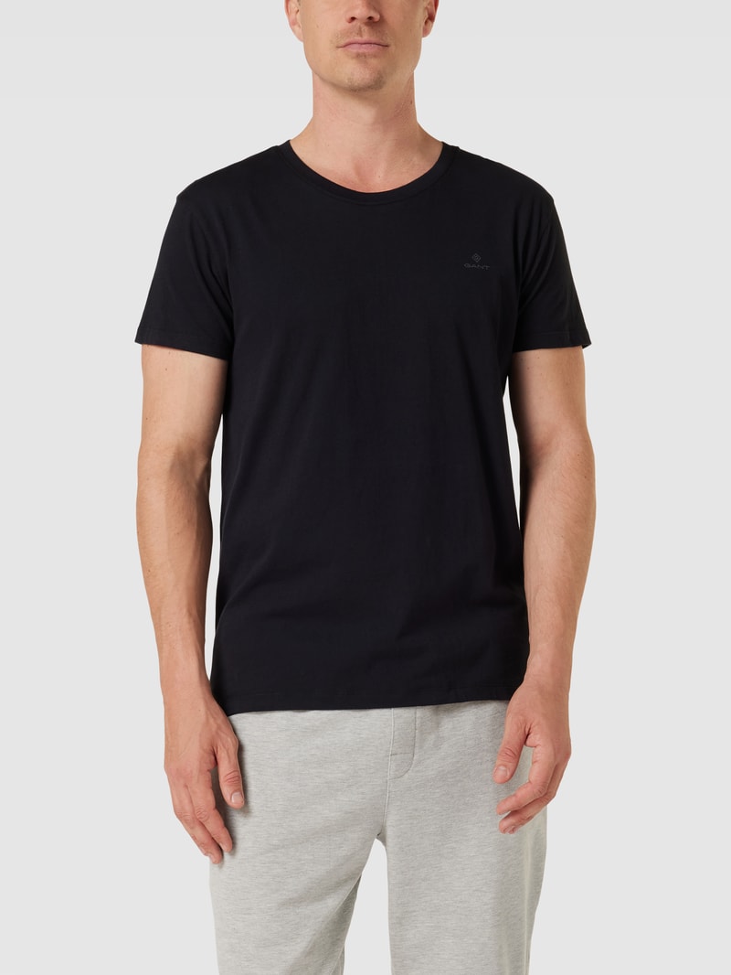 T-Shirt mit Logo-Print im 2er-Pack in schwarz