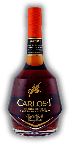 Carlos I Solera Gran Reserva 40% 1,0 Liter Carlos I Solera Gran Reserva 40% 1,0 Liter Carlos I ein Solera Gran Reserva Brandy von höchster Qualität. Gelagert in sehr alten Sherry Fässern. 1	 Liter - Vol 40%