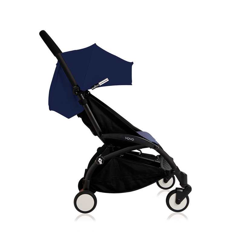 Poussette yoyo2 4 roues châssis noir assise 6+ bleu Babyzen