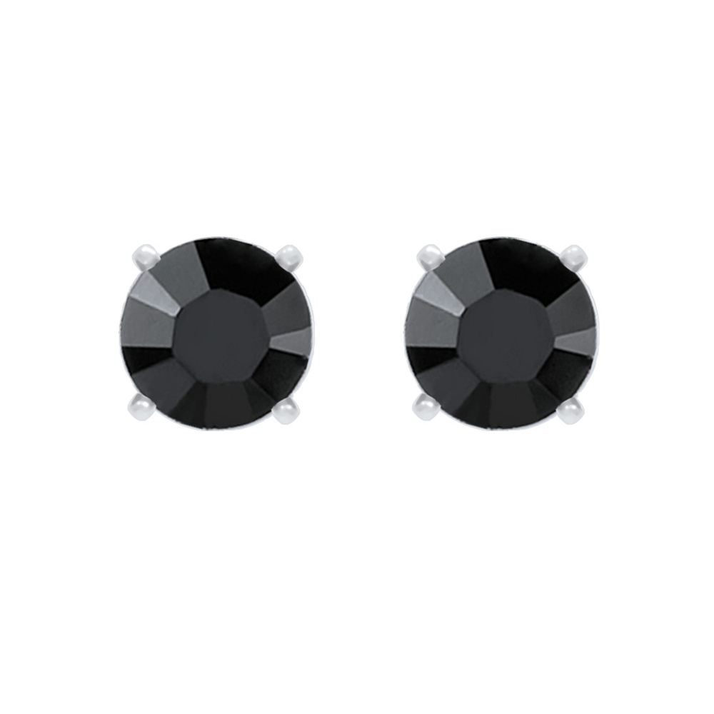 KUZZOI KUZZOI Boucles d'Oreilles Géo Minimal Cristaux Noir Boucles d'Oreilles Hommes (92 Boucles d'oreilles