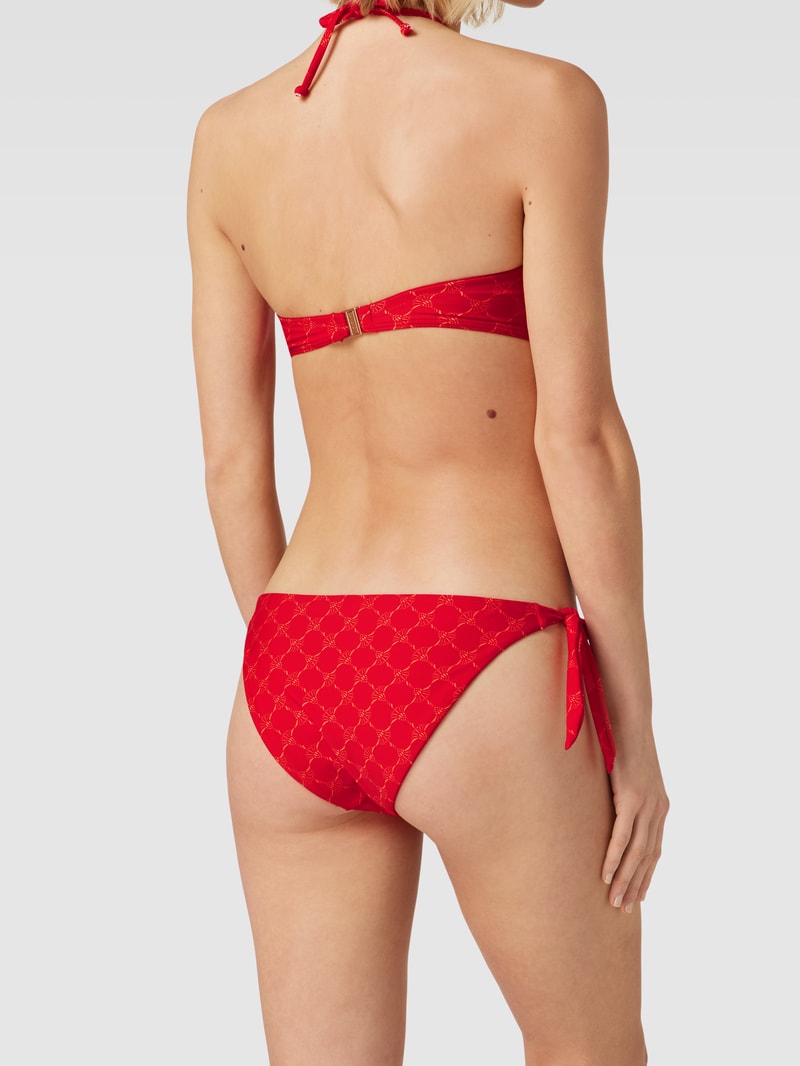 Bikini-Hose mit seitlicher Schnürbindung in rot