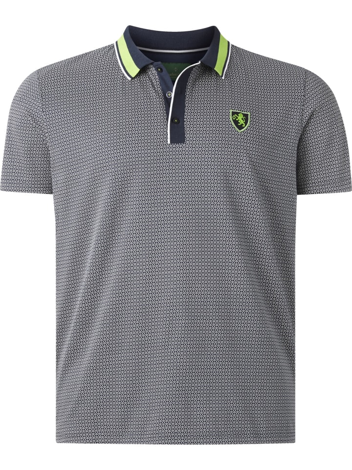 Charles Colby Poloshirt EARL CARNEY in dunkelblau gemustert günstig kaufen