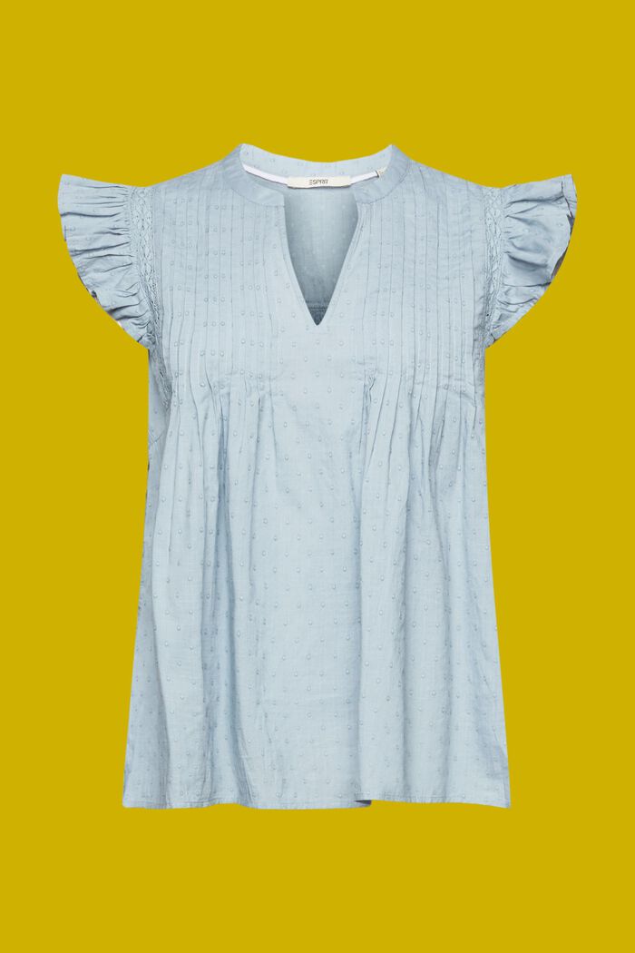 Ärmellose Bluse aus Swiss Dot, 100 % Baumwolle