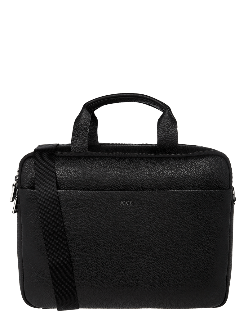 Laptoptasche aus Leder in schwarz
