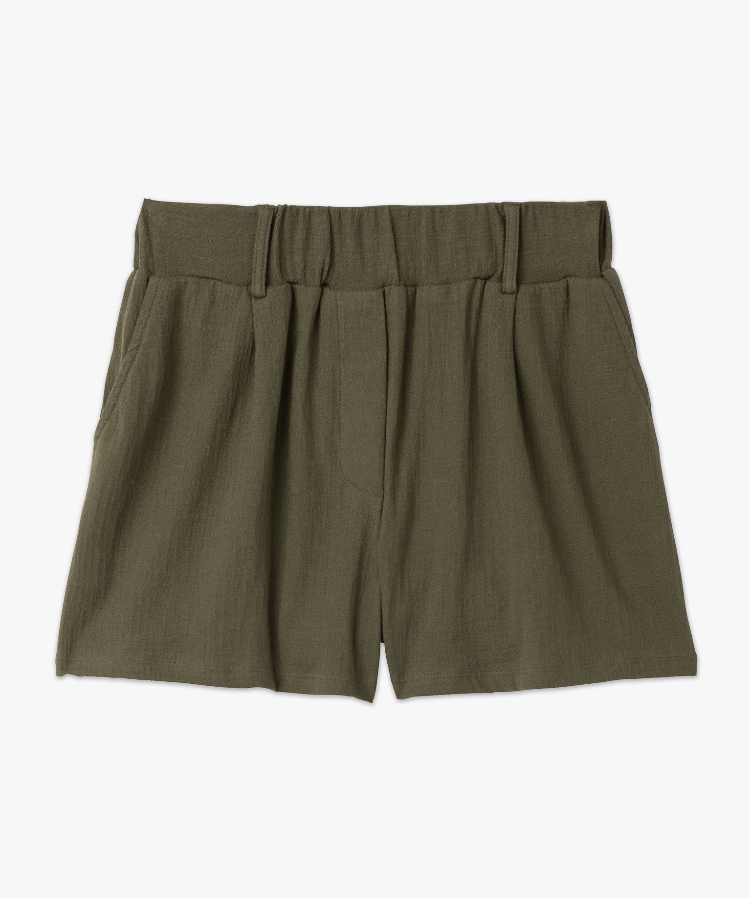 Short ample en matière texturée femme kaki | GEMO