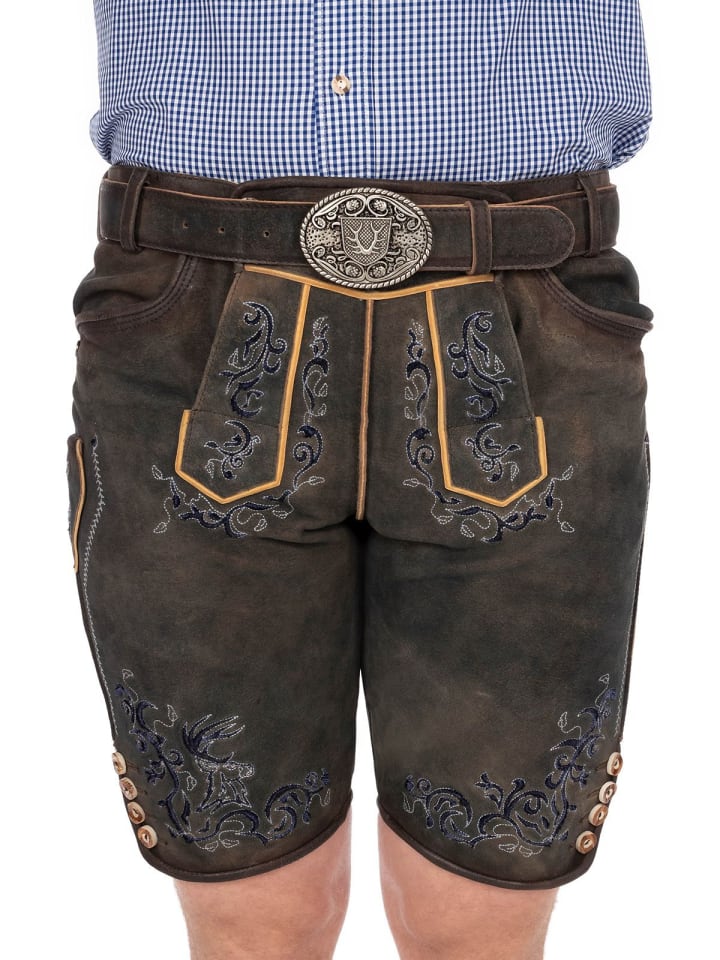 KRÜGER Lederhose 961367 in dunkelbraun günstig kaufen