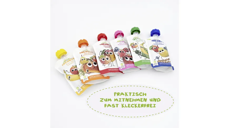 Freche Freunde Bio Quetschie 100% Apfel, Erdbeere, Blaubeere & Himbeere 100 g
