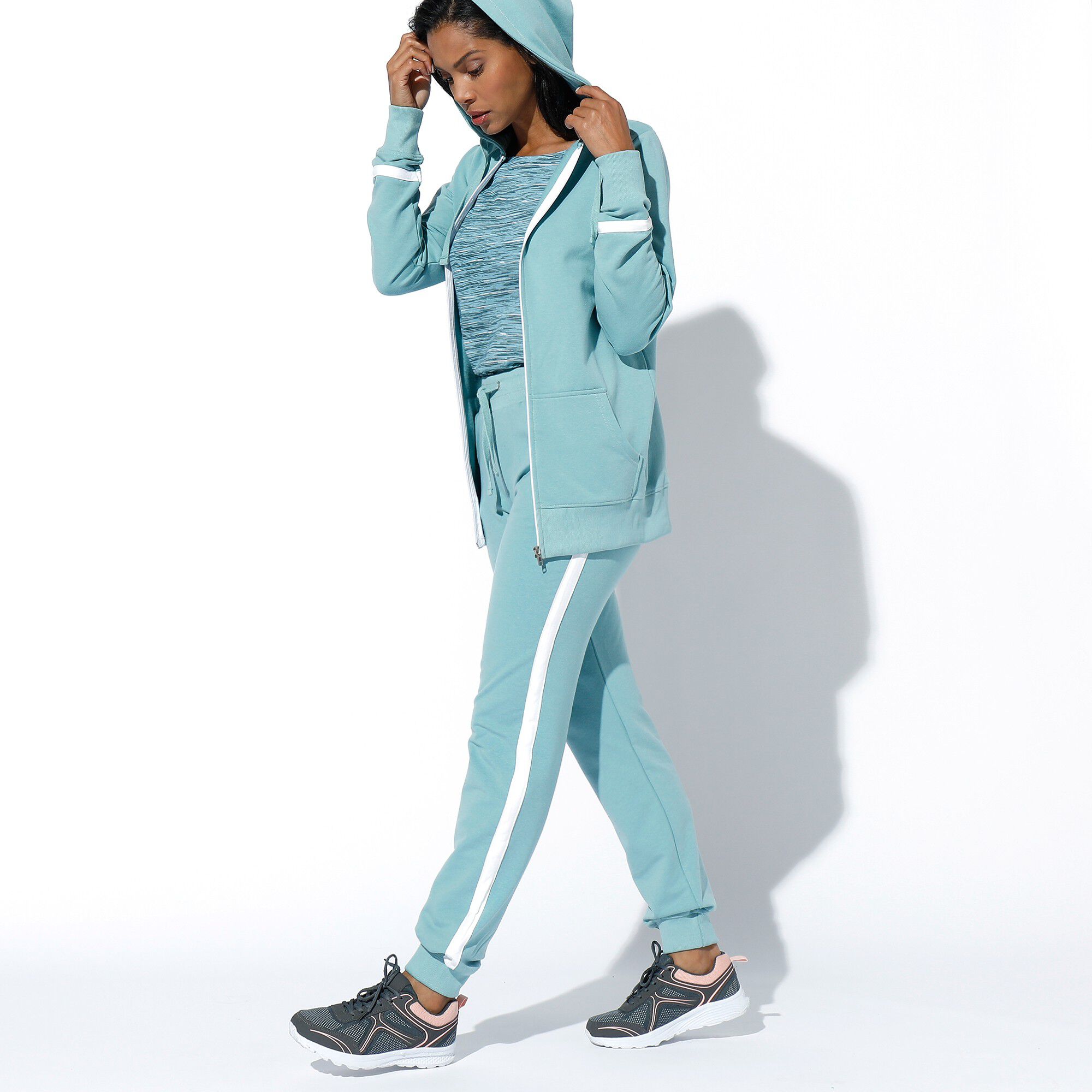 Pantalon jogging molleton bicolore