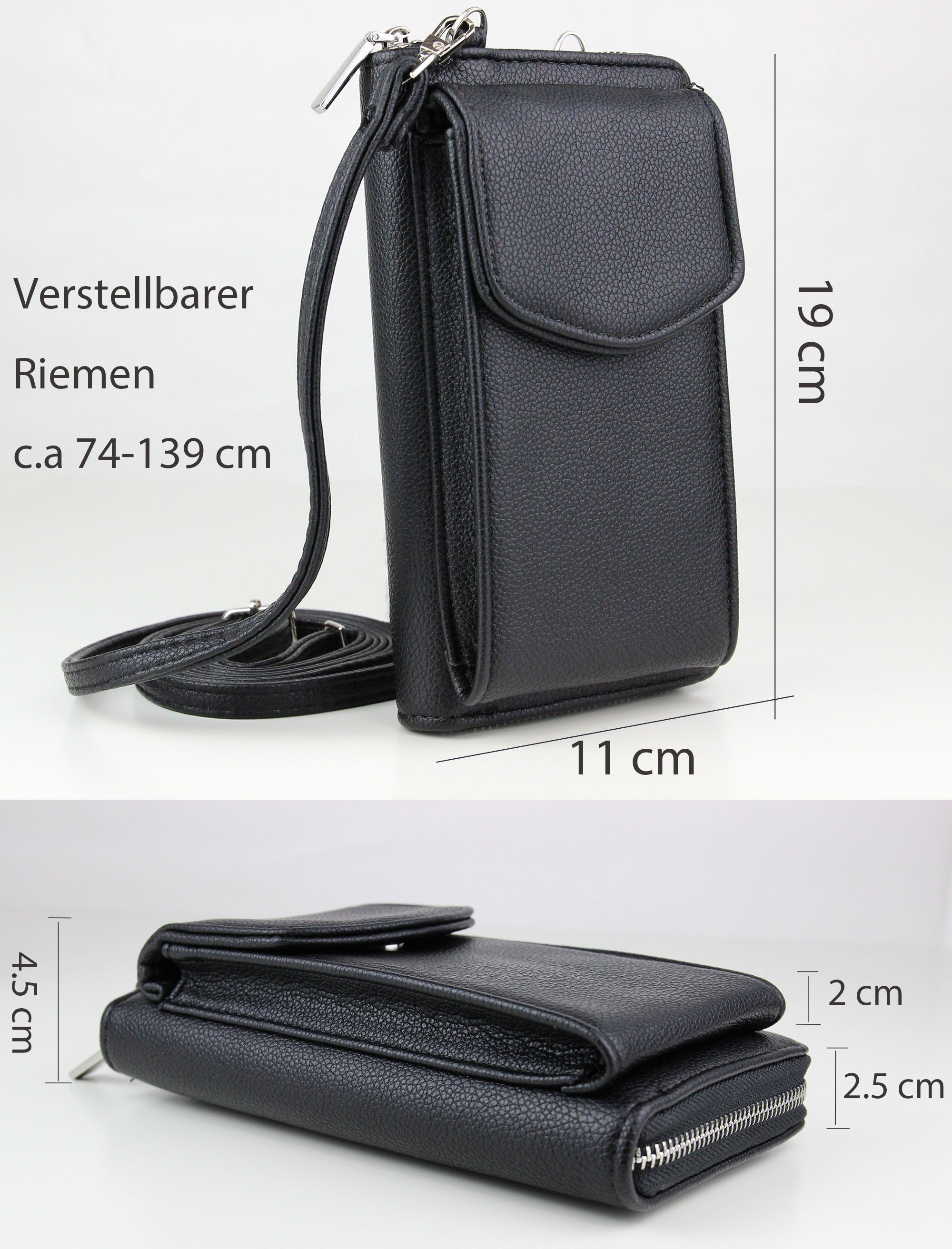 irisaa Geldbörse Crossbody Handytasche mit Geldbeutel Klein RFID Schutz Handyfach