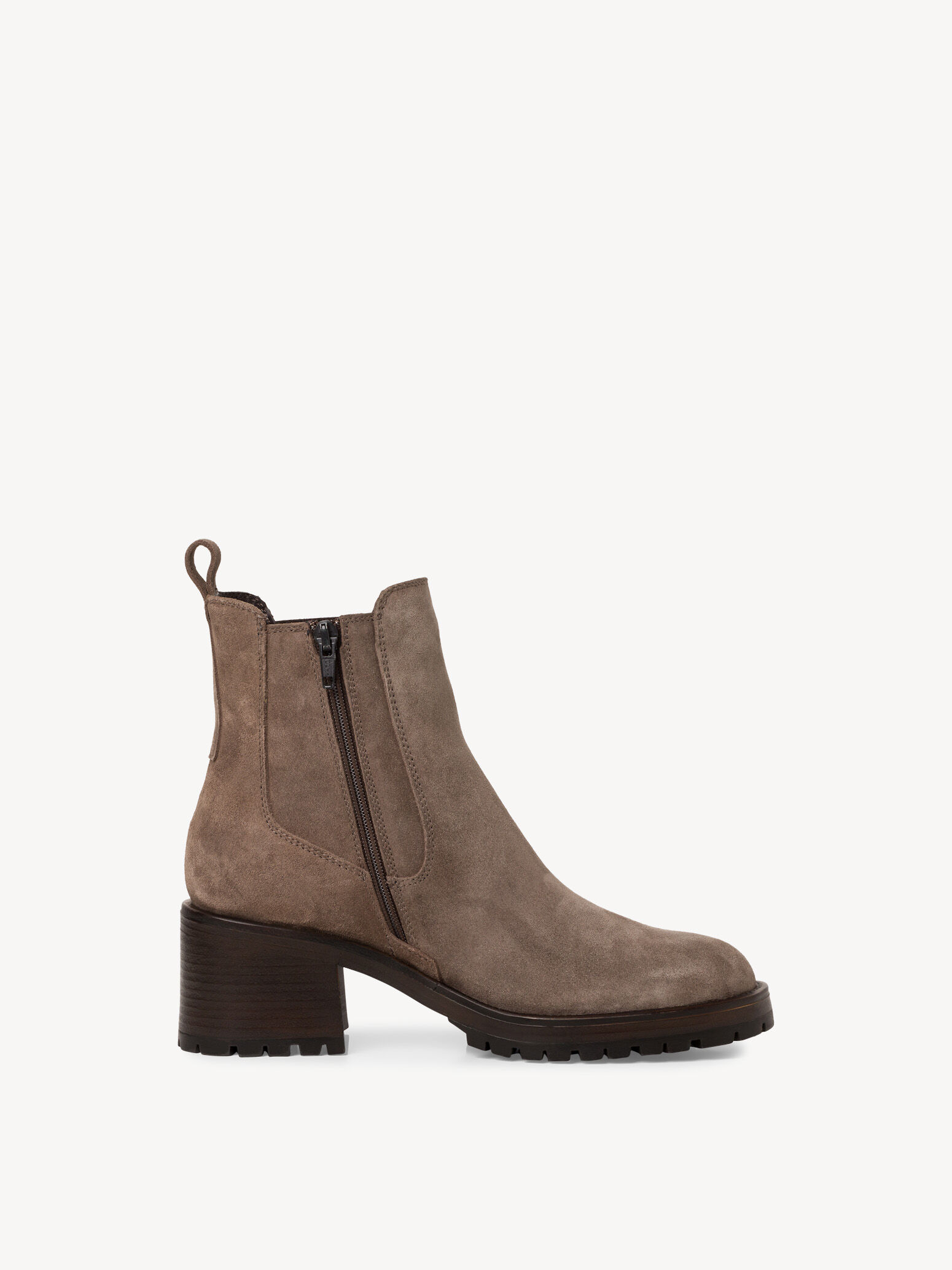 Bottine Chelsea en cuir - beige