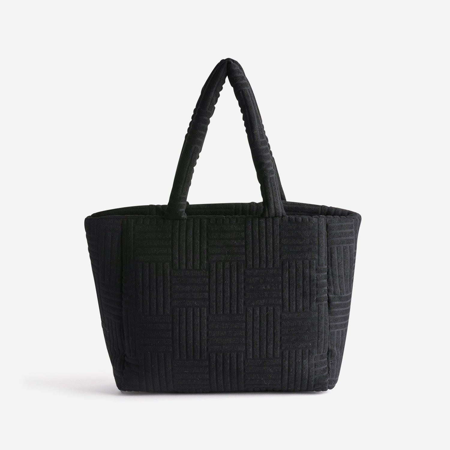 Sac cabas TEXTO noir textile reliefé