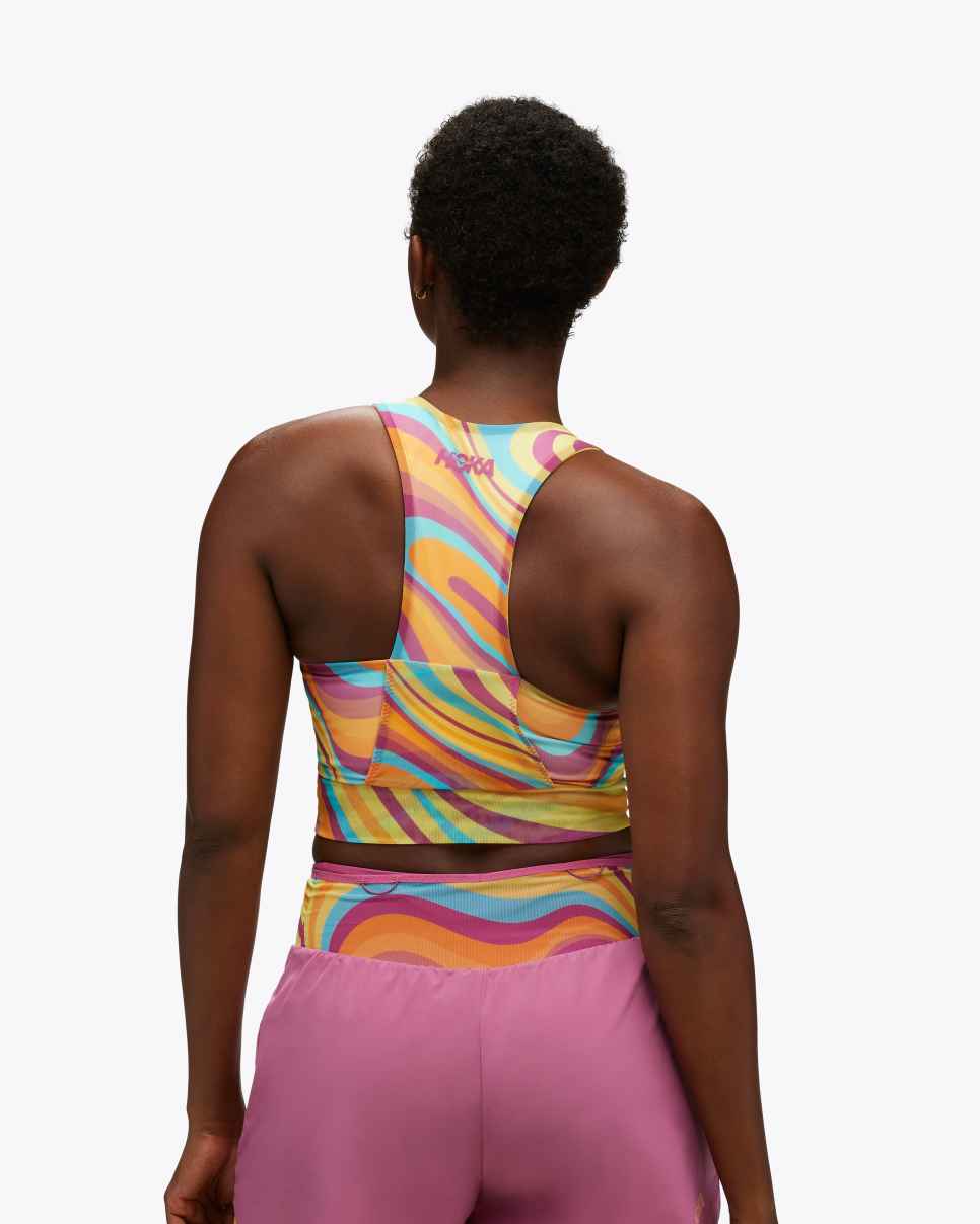 Race Day Pocket Bra Print Trail Topo