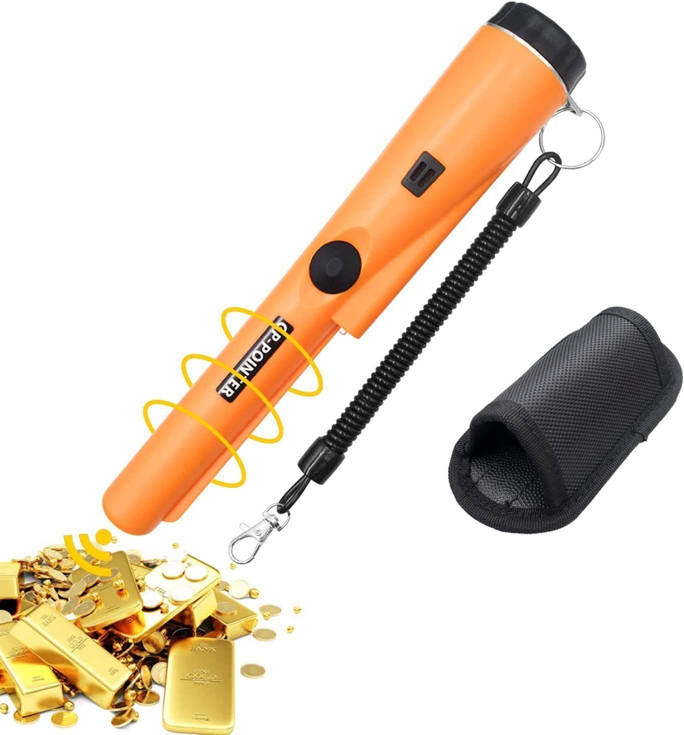 Suzakuin Metalldetektor Tragbarer Metalldetektor - Wasserdichter Pinpointer für Goldsuche