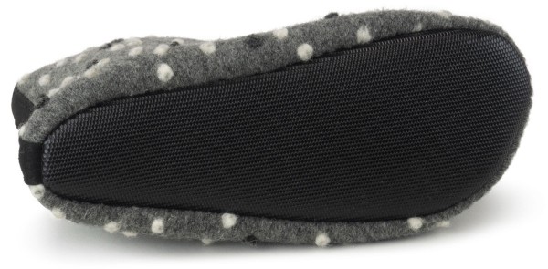 OmaKing ~ Hausschuh Wolle ~ Grey with Dots