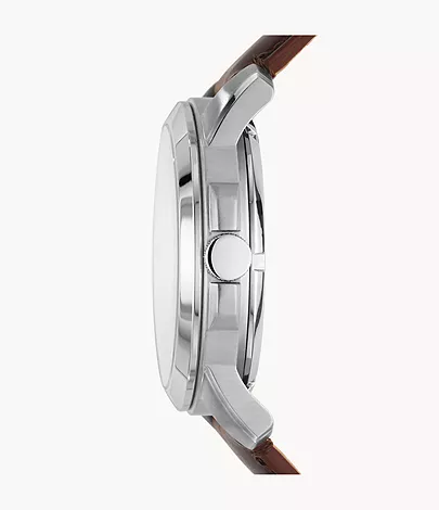 Fossil Herrenuhr Grant Automatik Leder Dunkelbraun