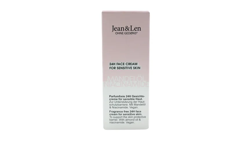 Jean&Len Parfumfreie Gesichtscreme Mandelöl/Niacinamide 50 ml