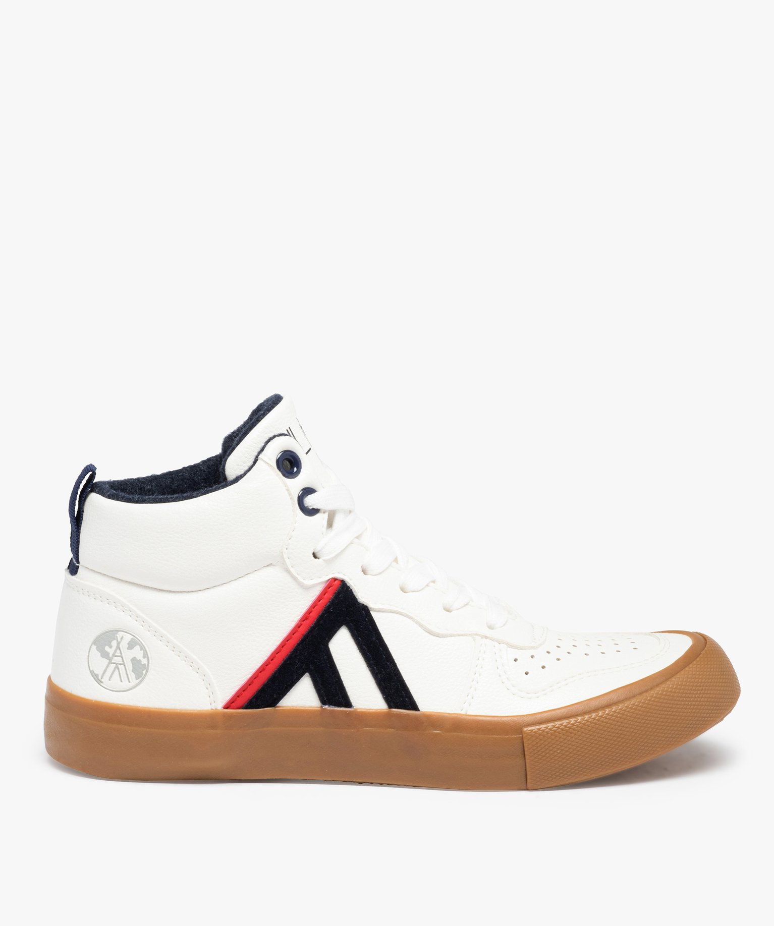 Baskets Garçon mid-cut unies à lacets – Alma Planète blanc | GEMO