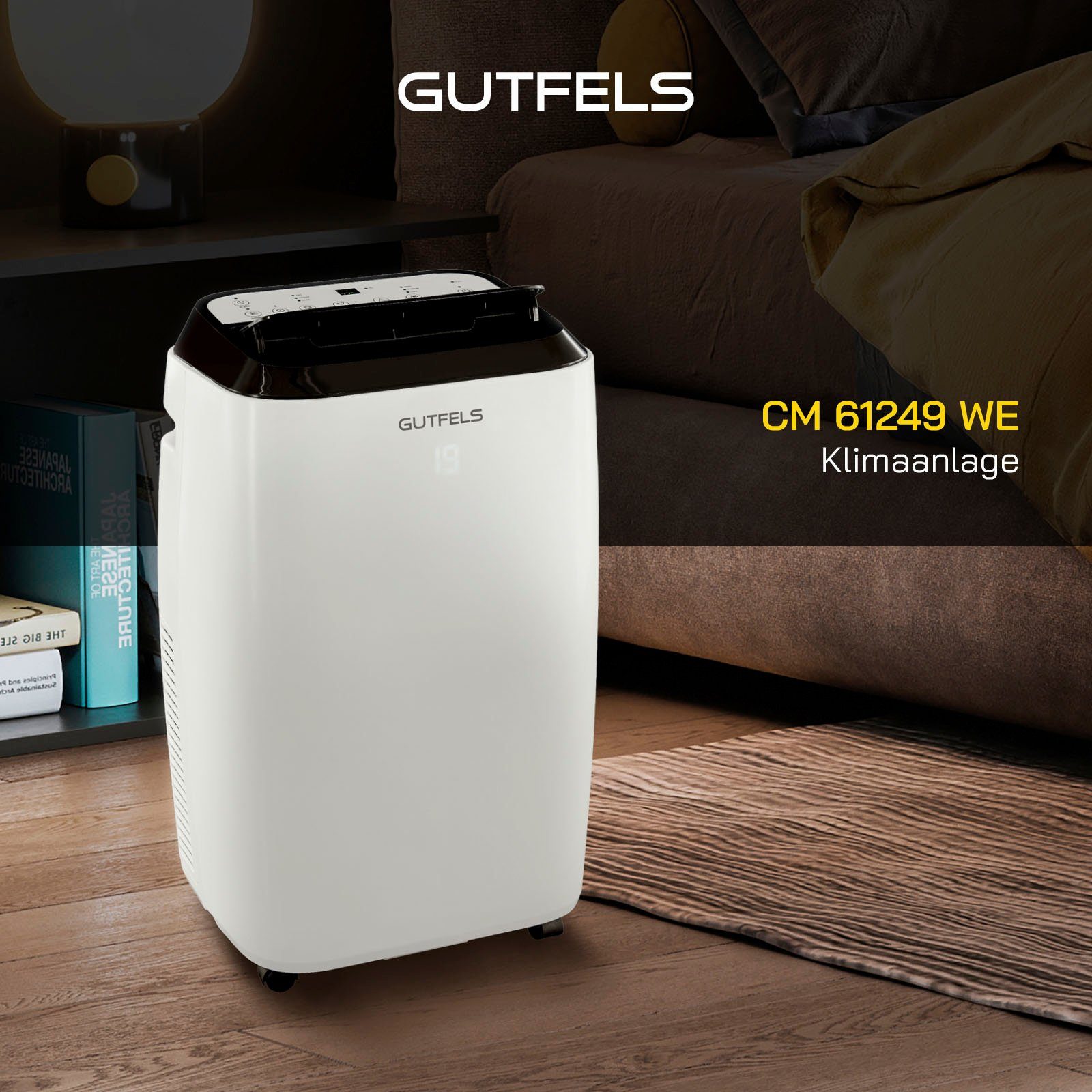 Gutfels 3-in-1-Klimagerät CM 61249 we, Luftkühlung - Entfeuchtung, geeignet für 38 m² Räume