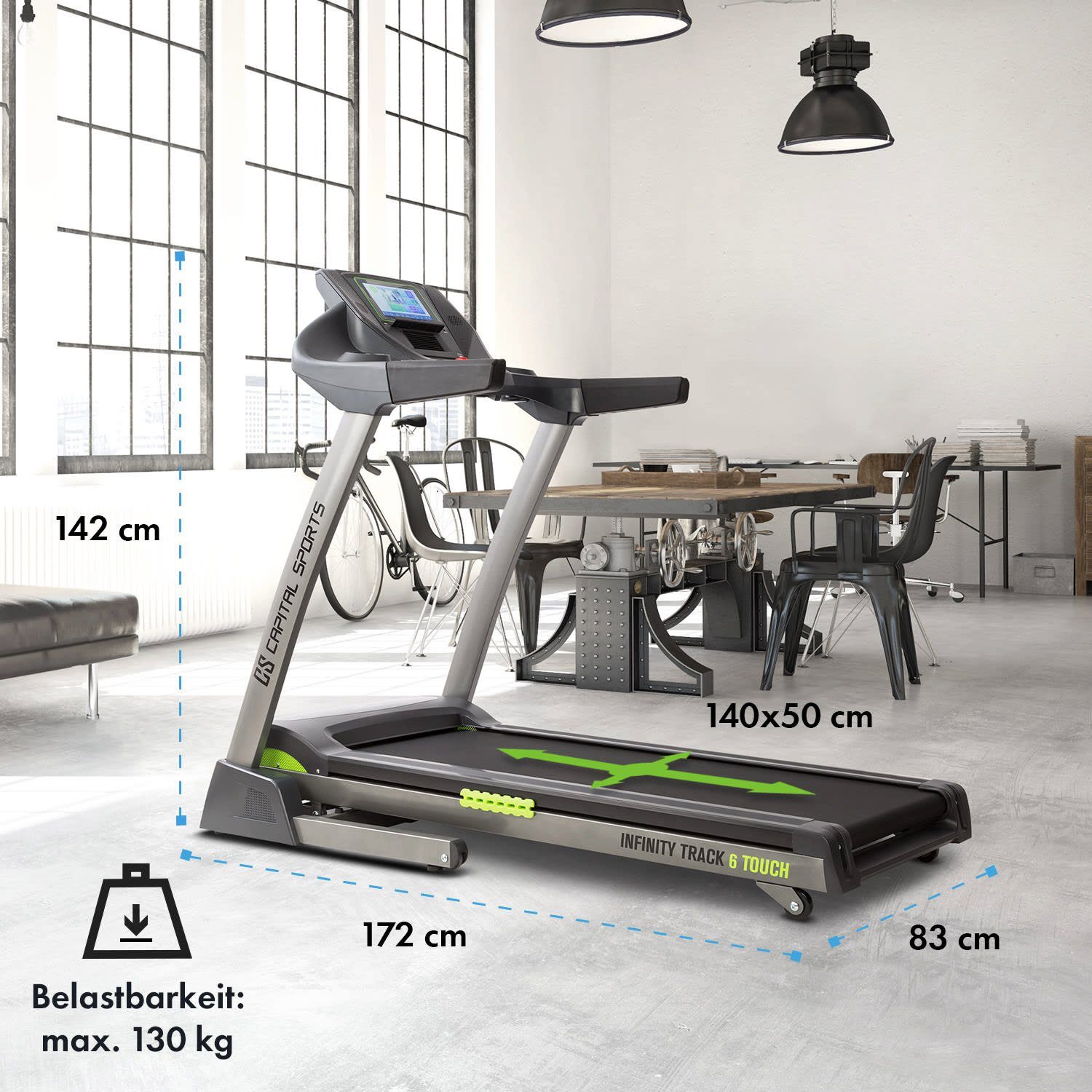 Capital Sports Laufband Infinity Track 6.0 Touch Laufband 5,5 PS WiFi 9