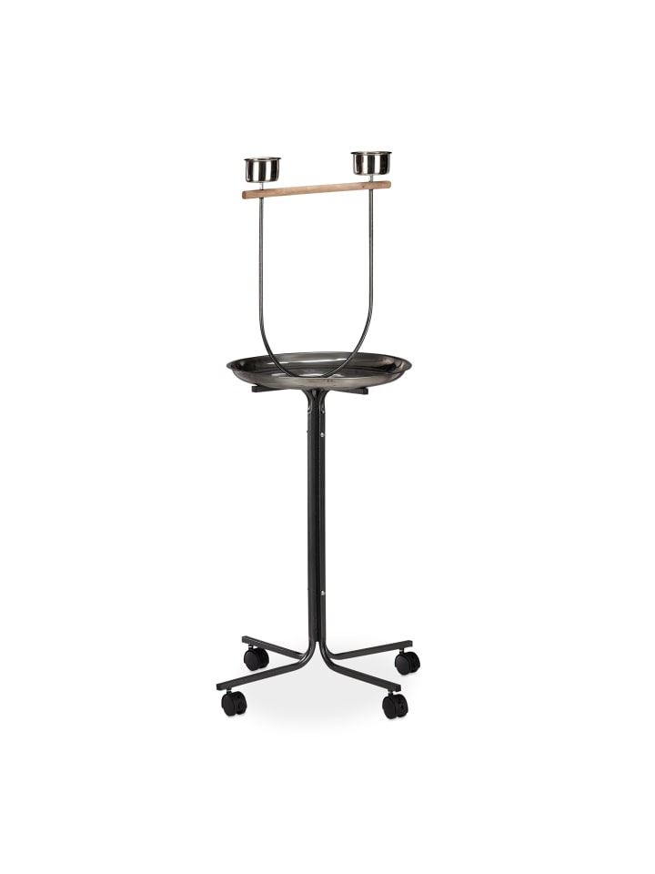 relaxdays Papageien Freisitz in Silber günstig kaufen onesize