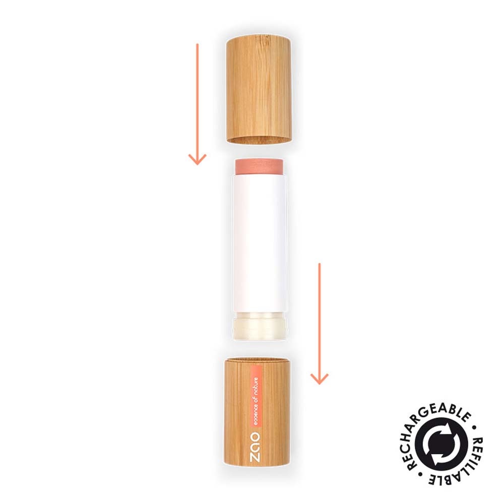 zao essence of nature Blush Stick 843 Corail irisé ZAO Fard à joue stick Certifié bio, Formule100% naturelle, Vegan et Rechargeable