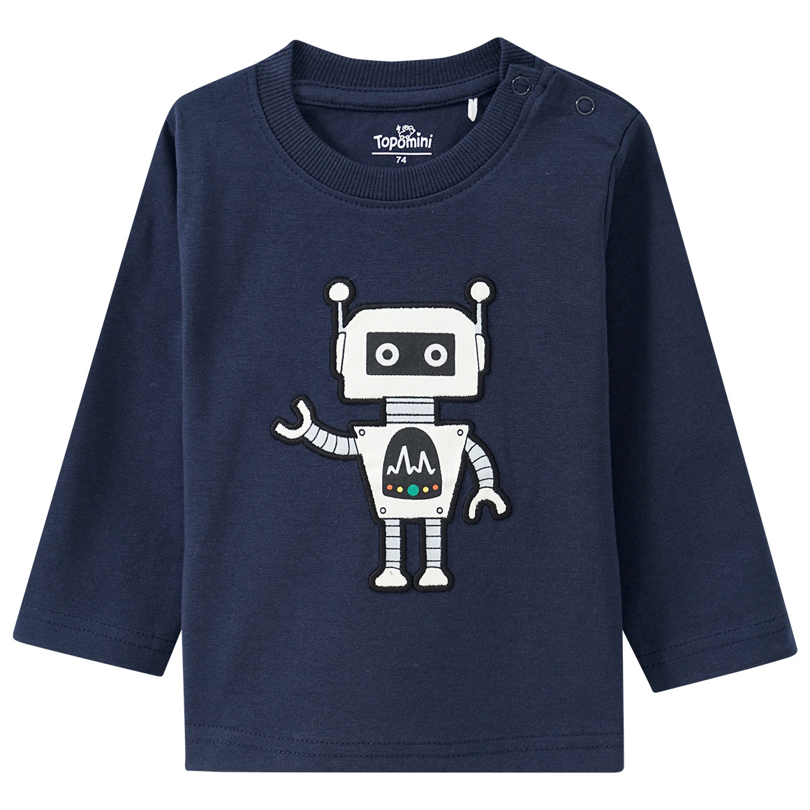 Baby Langarmshirt mit Roboter-Applikation