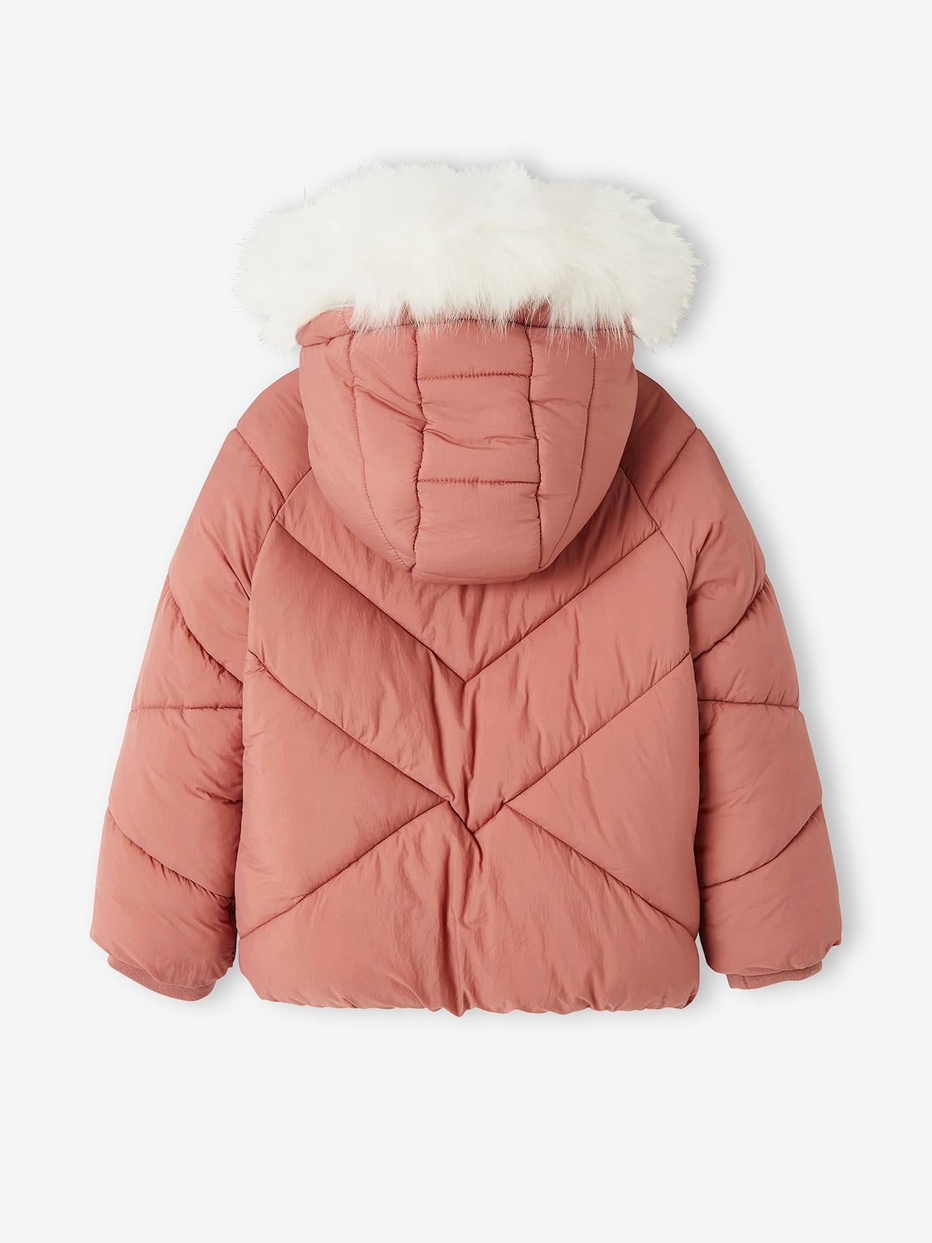 Vertbaudet Mädchen Steppjacke mit Kapuze & Recyclingmaterial - dunkelrosa