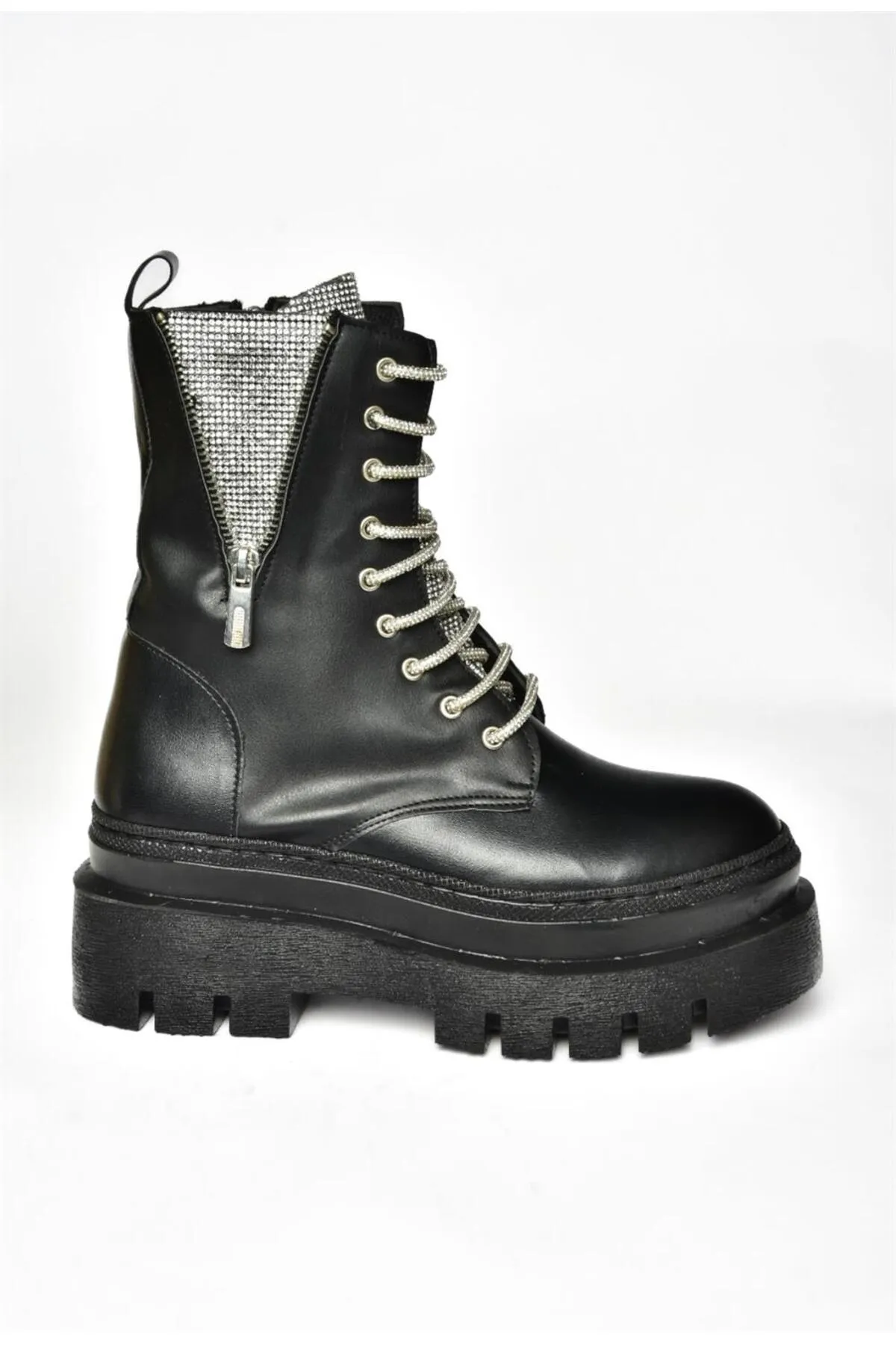 Fox Shoes  R726659009 Schwarze Steinschnürstiefel für Damen