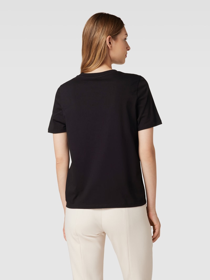 T-Shirt mit Label-Stitching in schwarz
