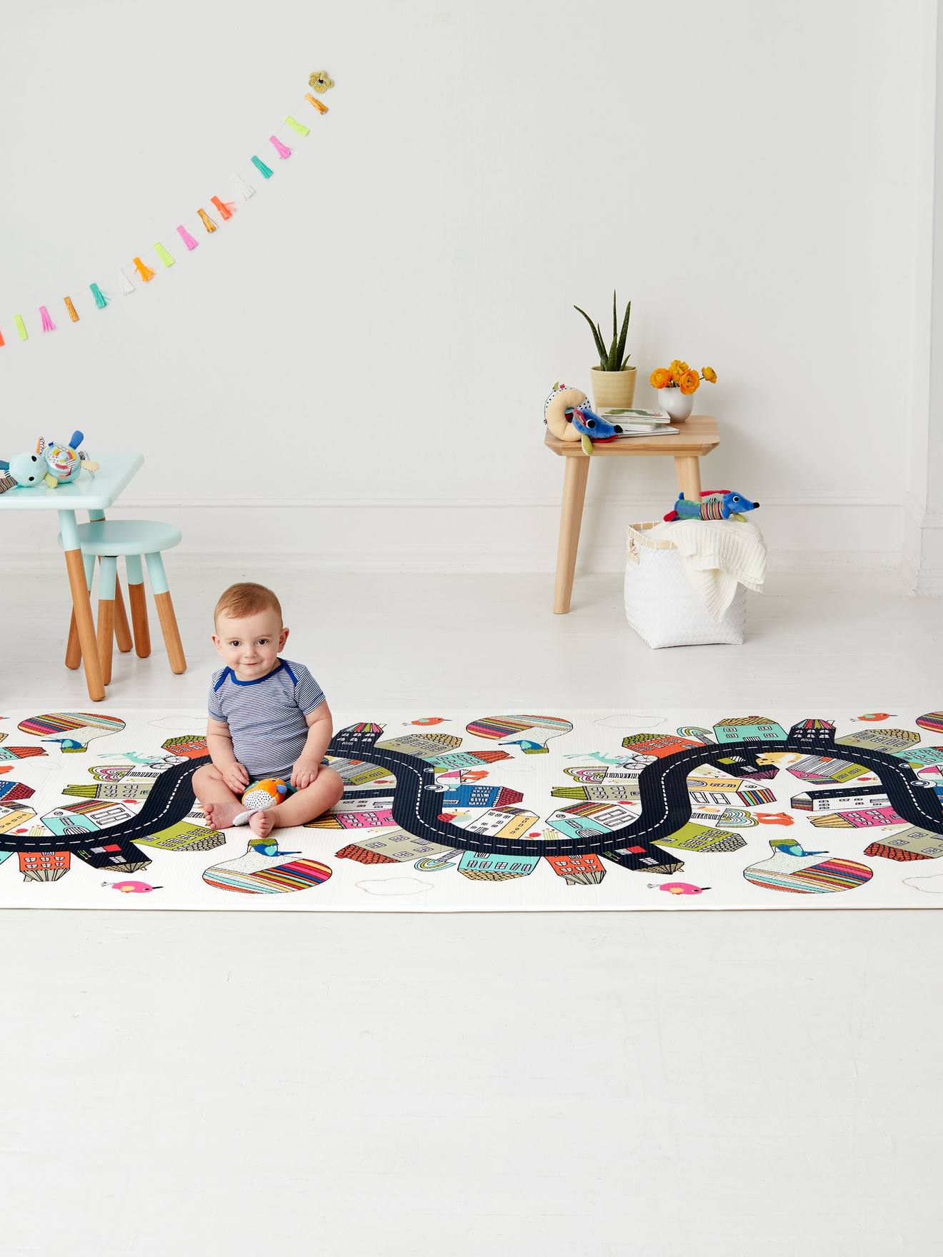 Tapis de Jeu Réversible Vibrant Village