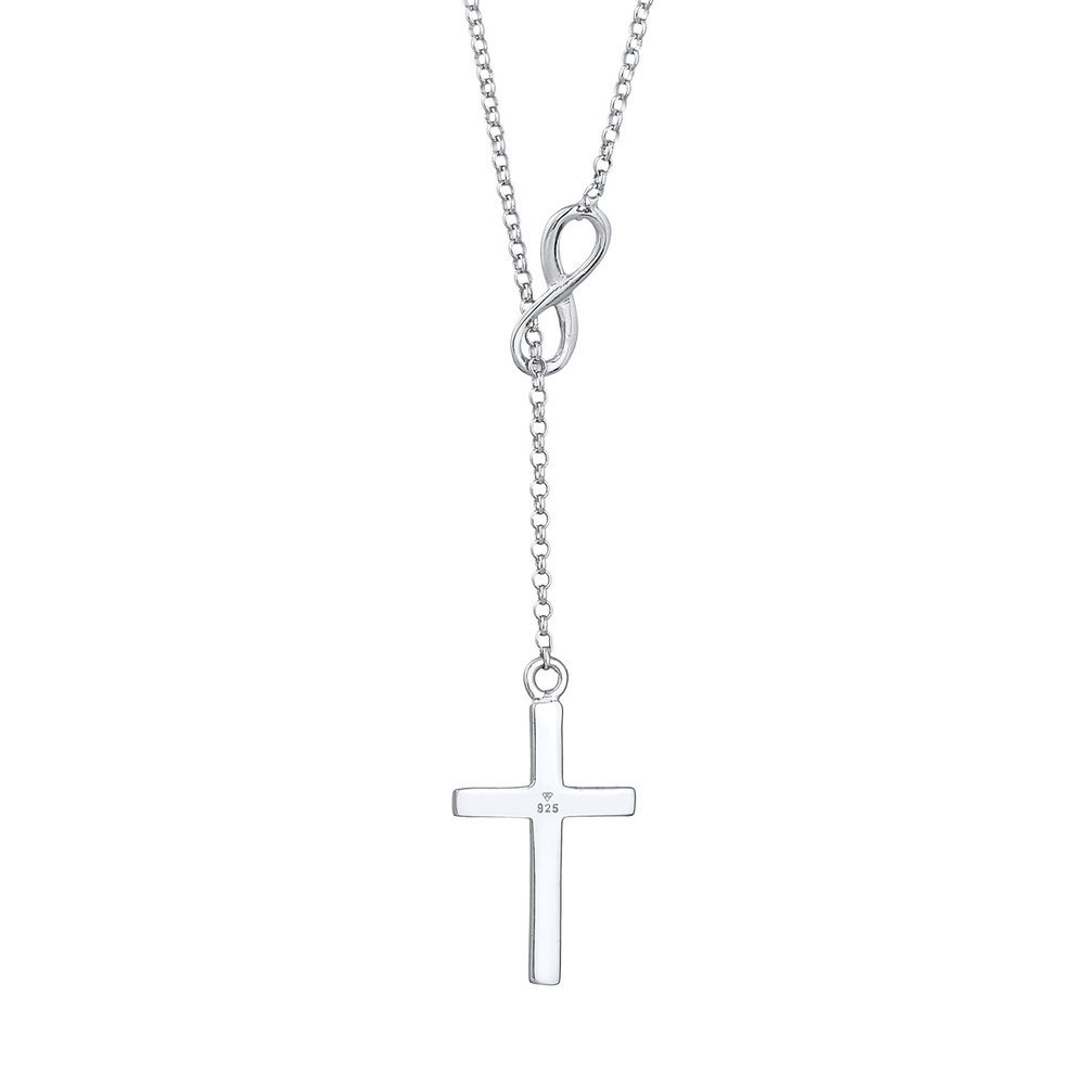 Elli Elli Collier Femme Croix L'Infini en Argent Sterling (925/1000) collier
