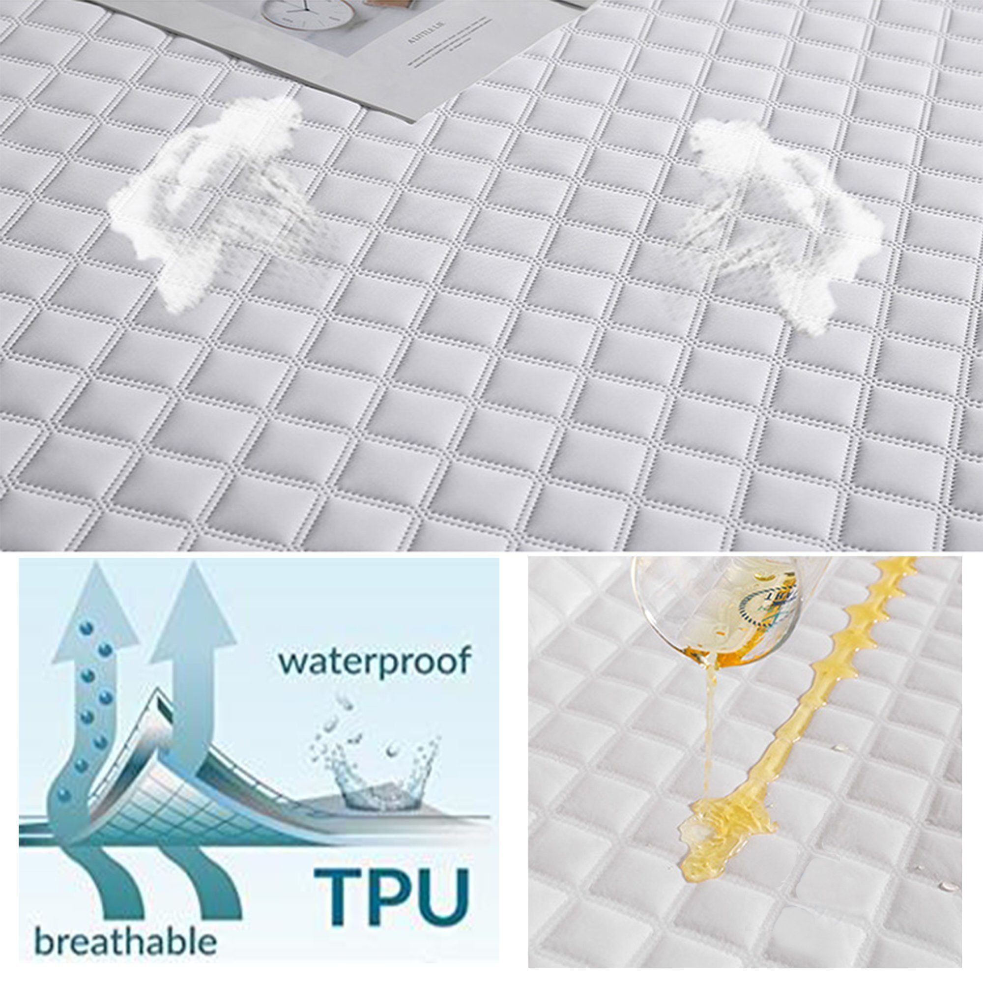 Matratzenauflage Matratzenschutzbezug,Spannbettlaken,Wasserdicht Matratzenschoner IBETTER, Mehrere Größenoptionen,Anti-Milben, Anti-Allergie Matratzenschutz