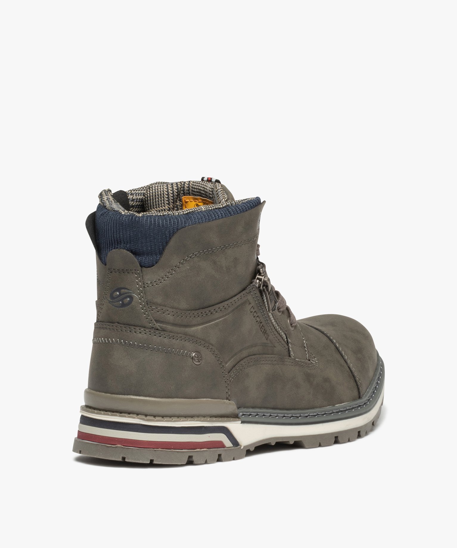 Boots homme unies à lacets et fermeture à zip - Dockers by... gris | GEMO