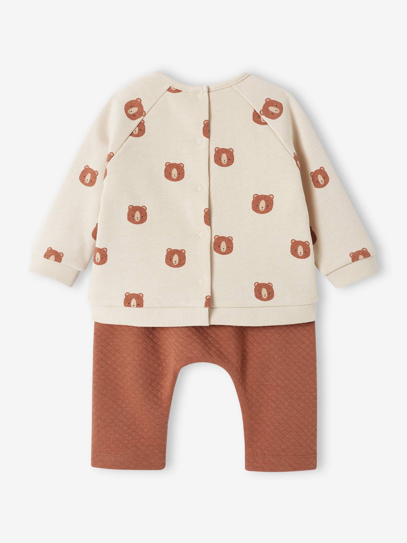 Ensemble bébé sweat et pantalon chocolat