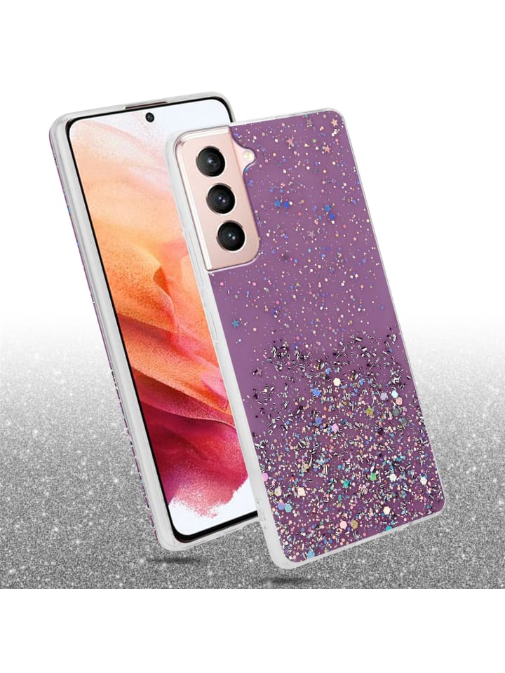 cadorabo Hülle für Samsung Galaxy S21 5G Glitter in Lila mit Glitter günstig kaufen onesize