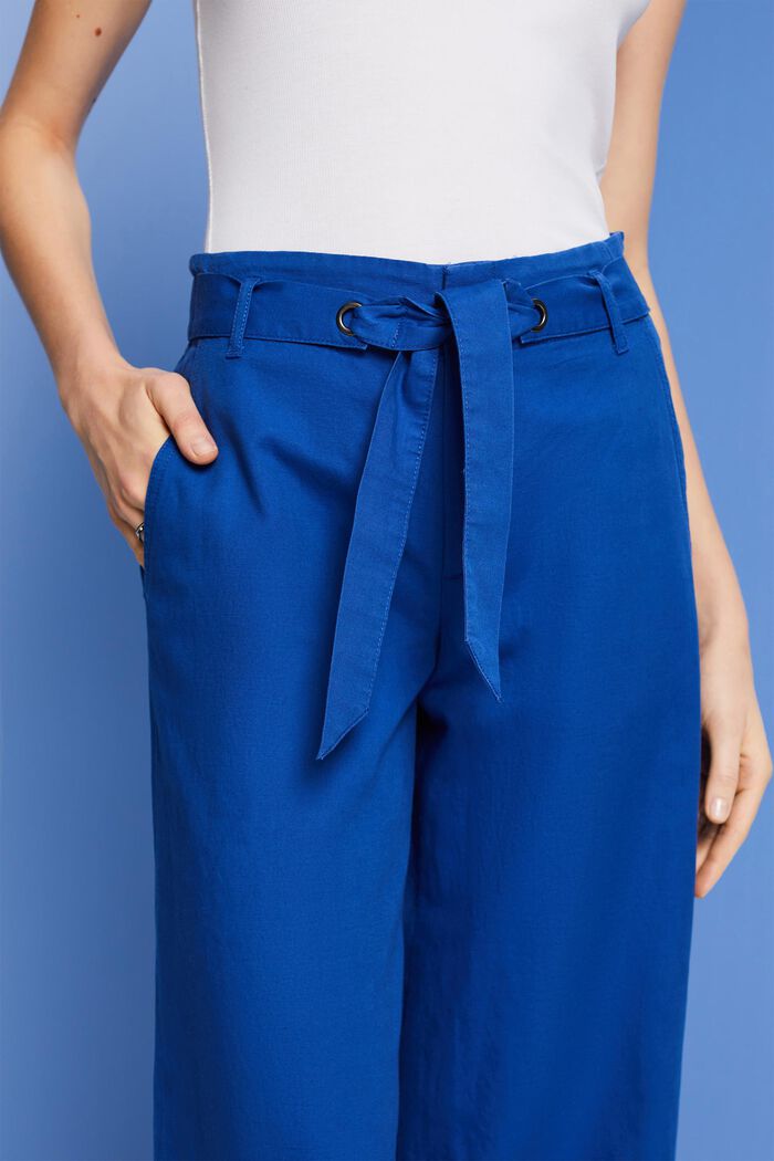 Leinen-Baumwolle-Culotte mit Bindegürtel