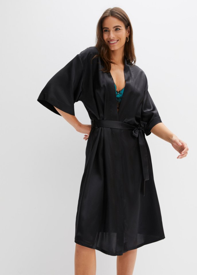 Langer Satin Kimono