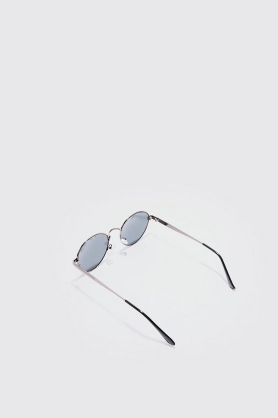 Runde Metall-Sonnenbrille in Silber