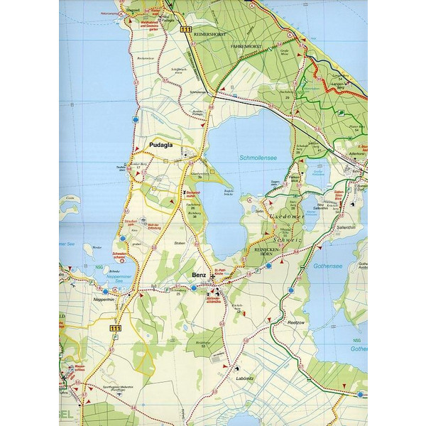 Insel Usedom, Ahlbeck, Heringsdorf, Bansin, Swinemünde und Umgebung 1 : 35 000 Radwander- und Wanderkarte - Wanderkarte