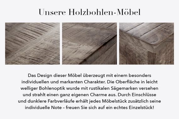 riess-ambiente Beistelltisch ELEMENTS 57cm grau (Set, 2-St), Massivholz · Metall-Gestell · Holztisch · Industrial