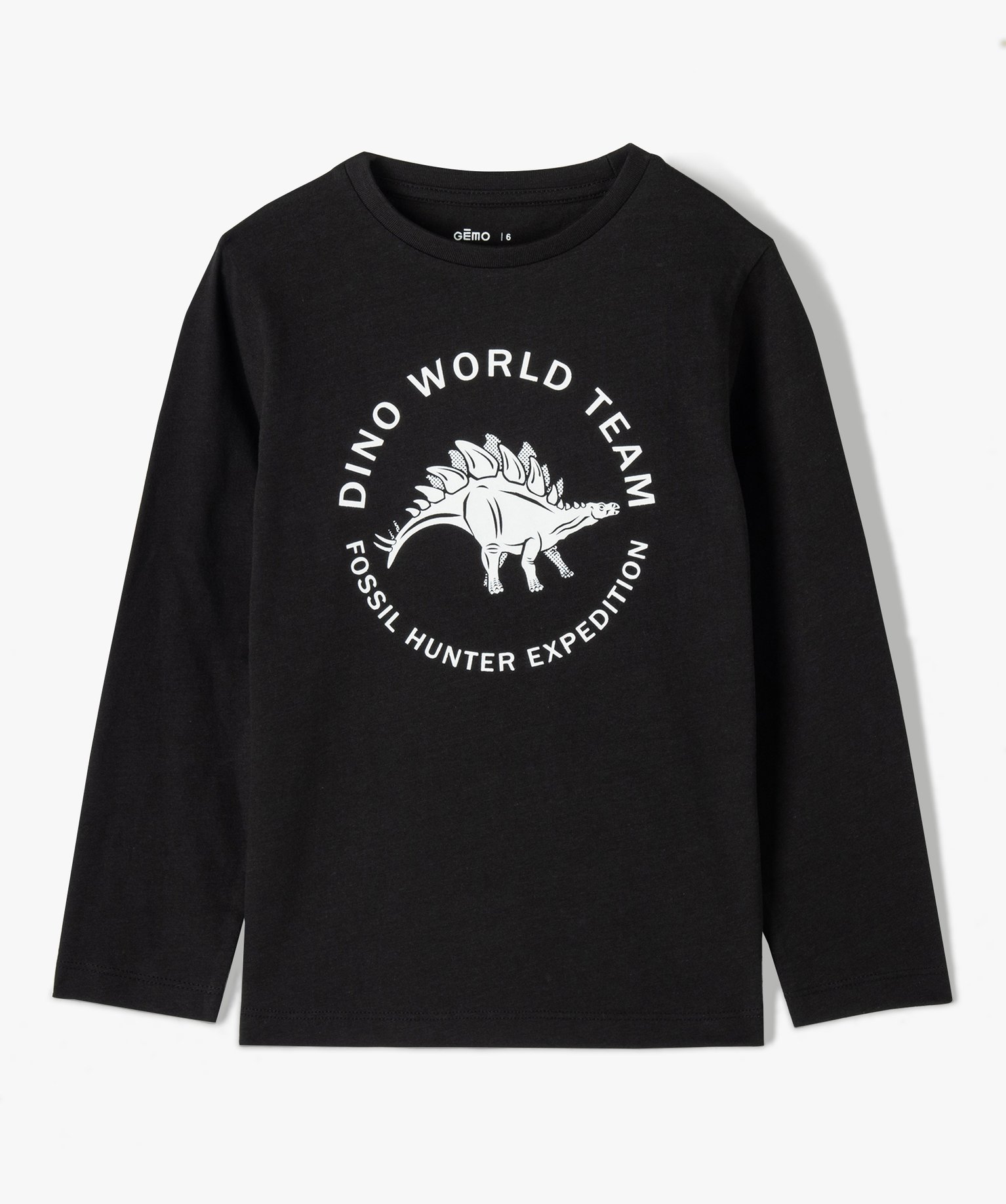 Tee-shirt Garçon à manches longues avec motif noir | GEMO