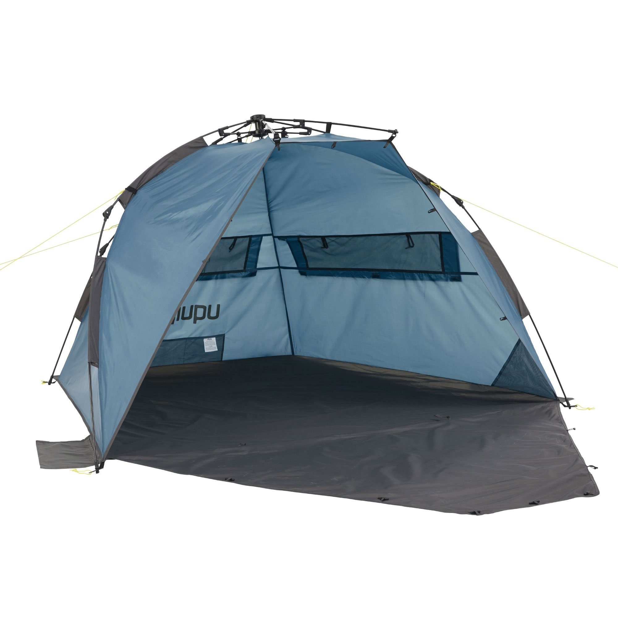 UQUIP Strandmuschel Strandzelt XL Speedy - Verschließbar mit Bodenplane, Blau, Personen: 3, einfaches Aufspannen durch Pop-Up Mechanismus