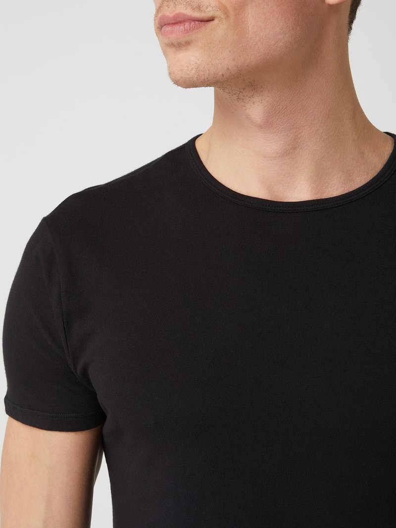 Regular Fit T-Shirt aus Baumwolle im 2er-Pack in schwarz
