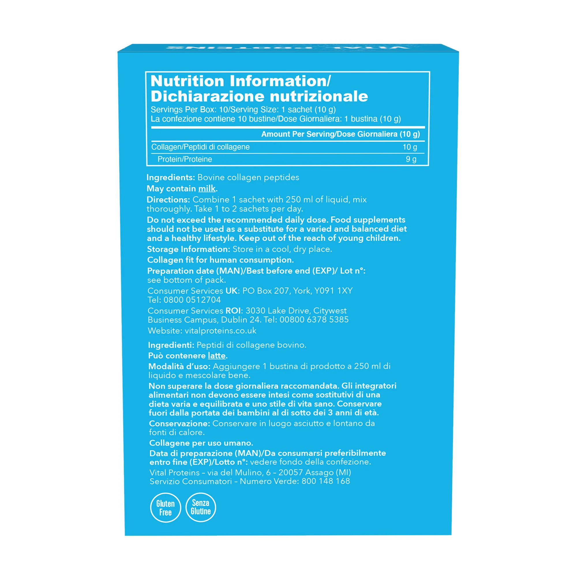 Integratori Alimentari Collagen Peptides in Bustina - Integratore Corpo e Detox, Integratore Unghie e Capelli, Integratore Viso