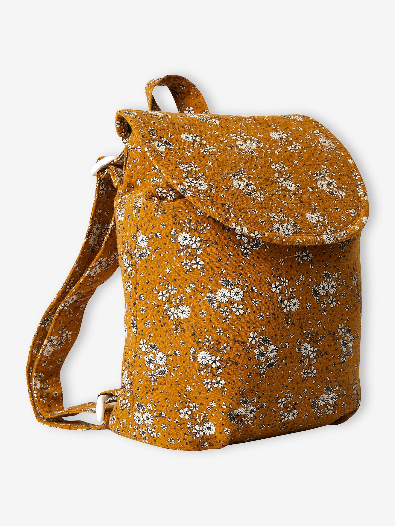 Vertbaudet Mädchen Blumen-Tasche, personalisierbar - camelfarben