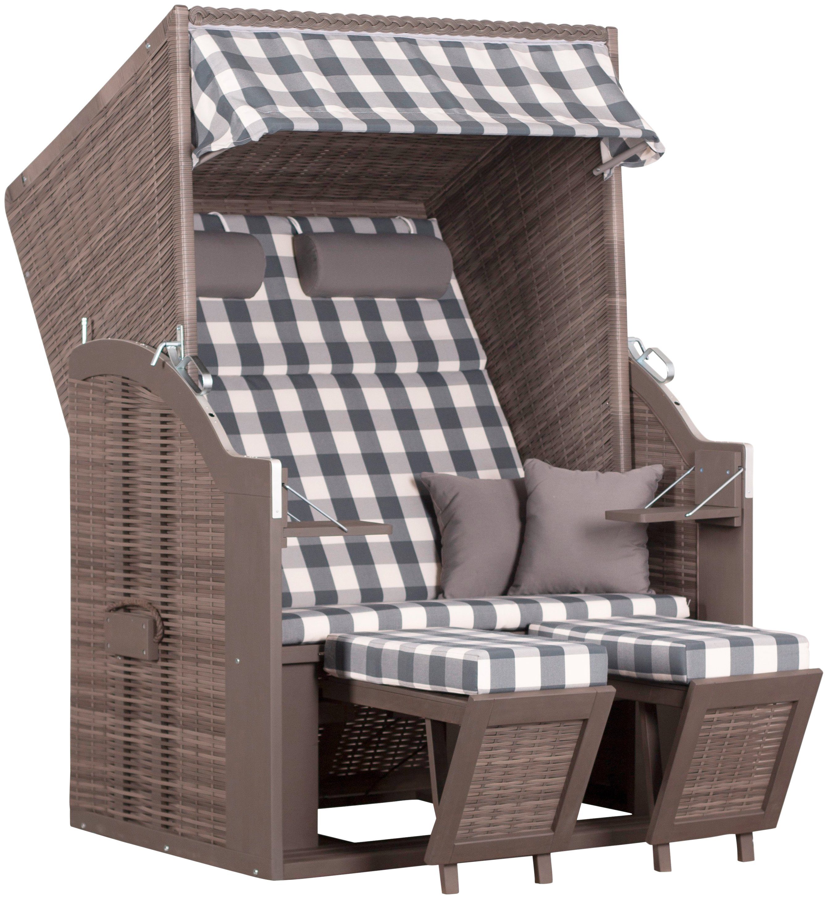 deVries Strandkorb PURE Standard, BxTxH: 120x80x160 cm, Halblieger, Ostsee-Modell