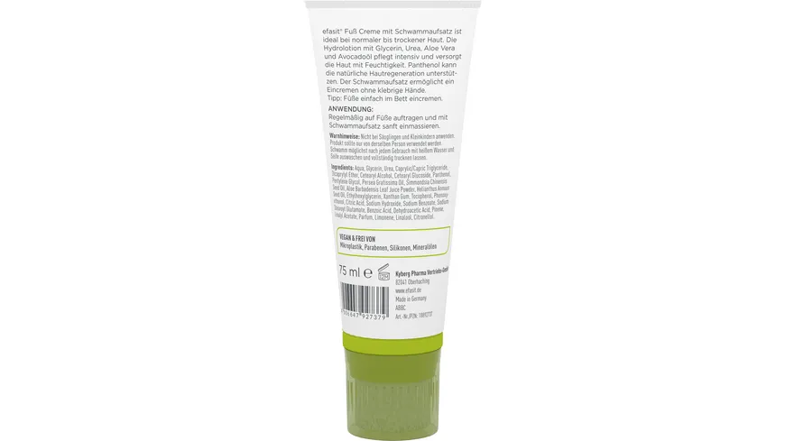 efasit Fuß Creme mit Schwammaufsatz 75 ml